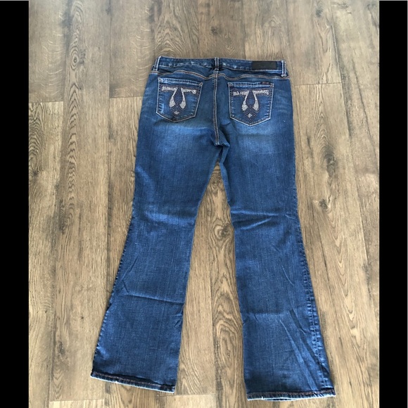 SEVEN7 distressed darker jeans with topaz detail - Picture 8 of 12
